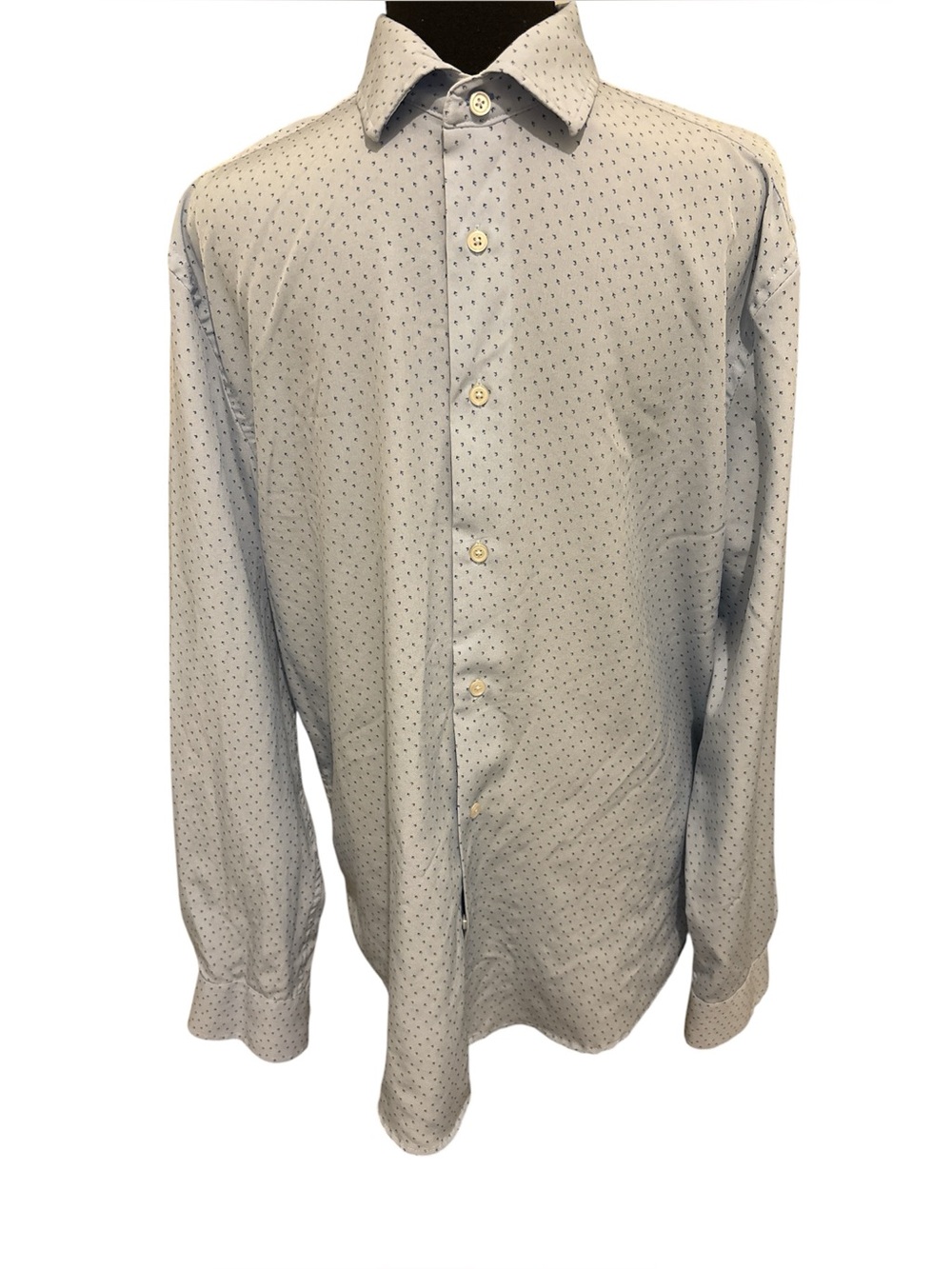Report Collection Men's Light blue Microdot Dress Shirt